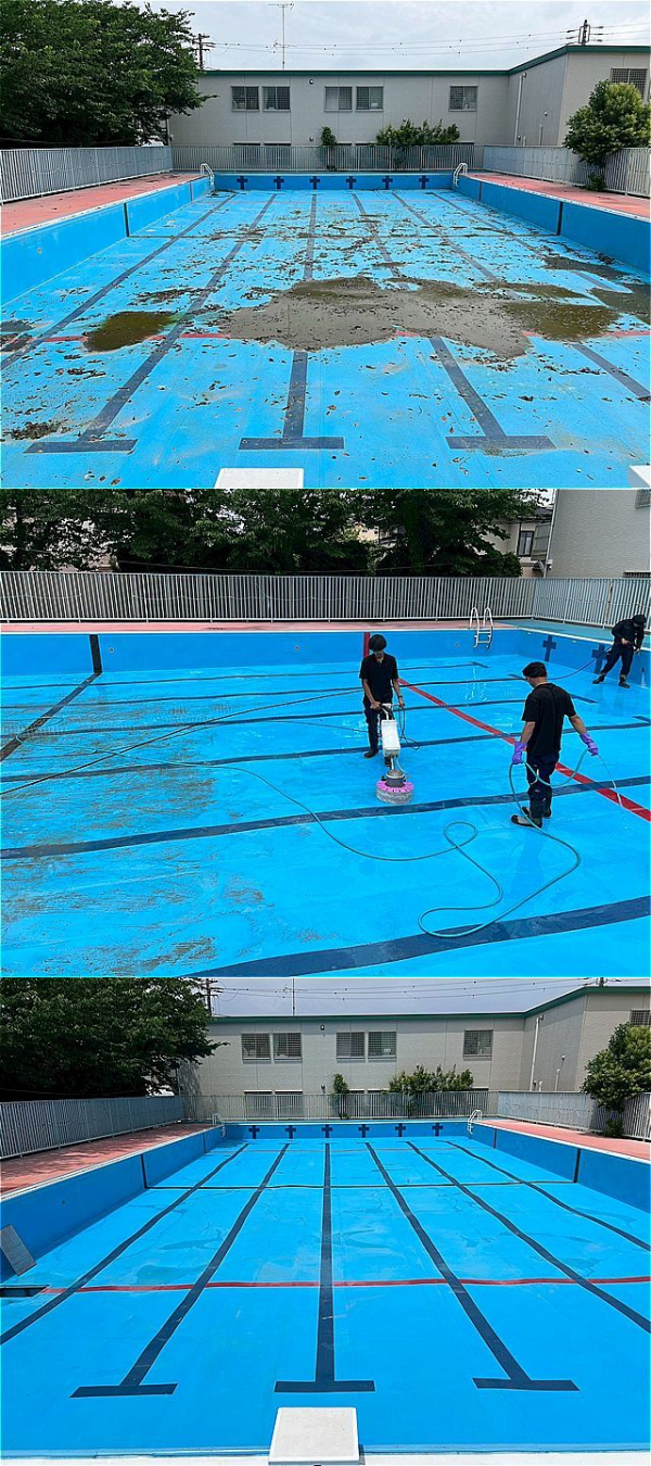 今年もプール清掃の季節がやってきました